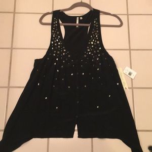 Racer back studded chiffon swing top